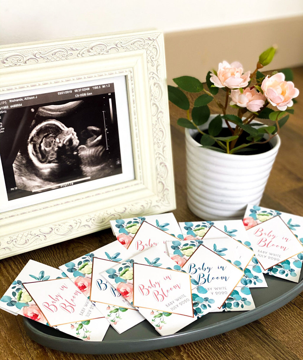 Floral Baby Shower Seed Packet Favors: 'Baby in Bloom' Wildflower Seeds