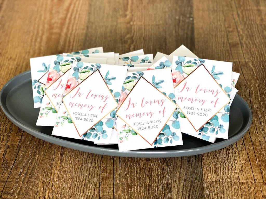 Personalized Memorial Seed Packets: Wildflower Funeral Favors