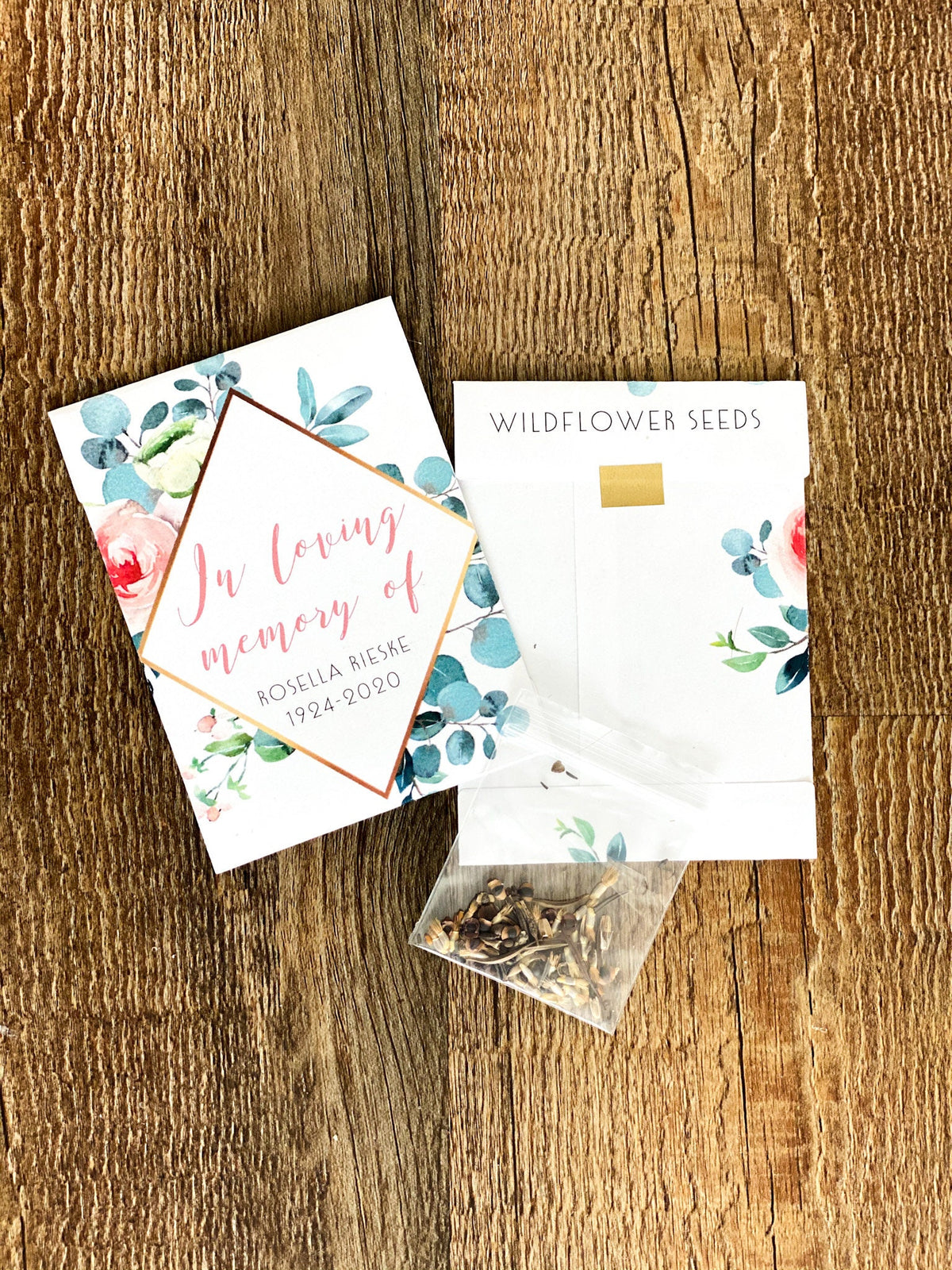 Personalized Memorial Seed Packets: Wildflower Funeral Favors