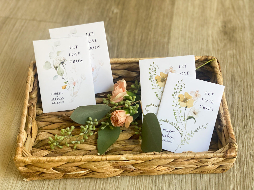 Custom Wildflower Seed Packet Favors: Personalized Wedding Gifts