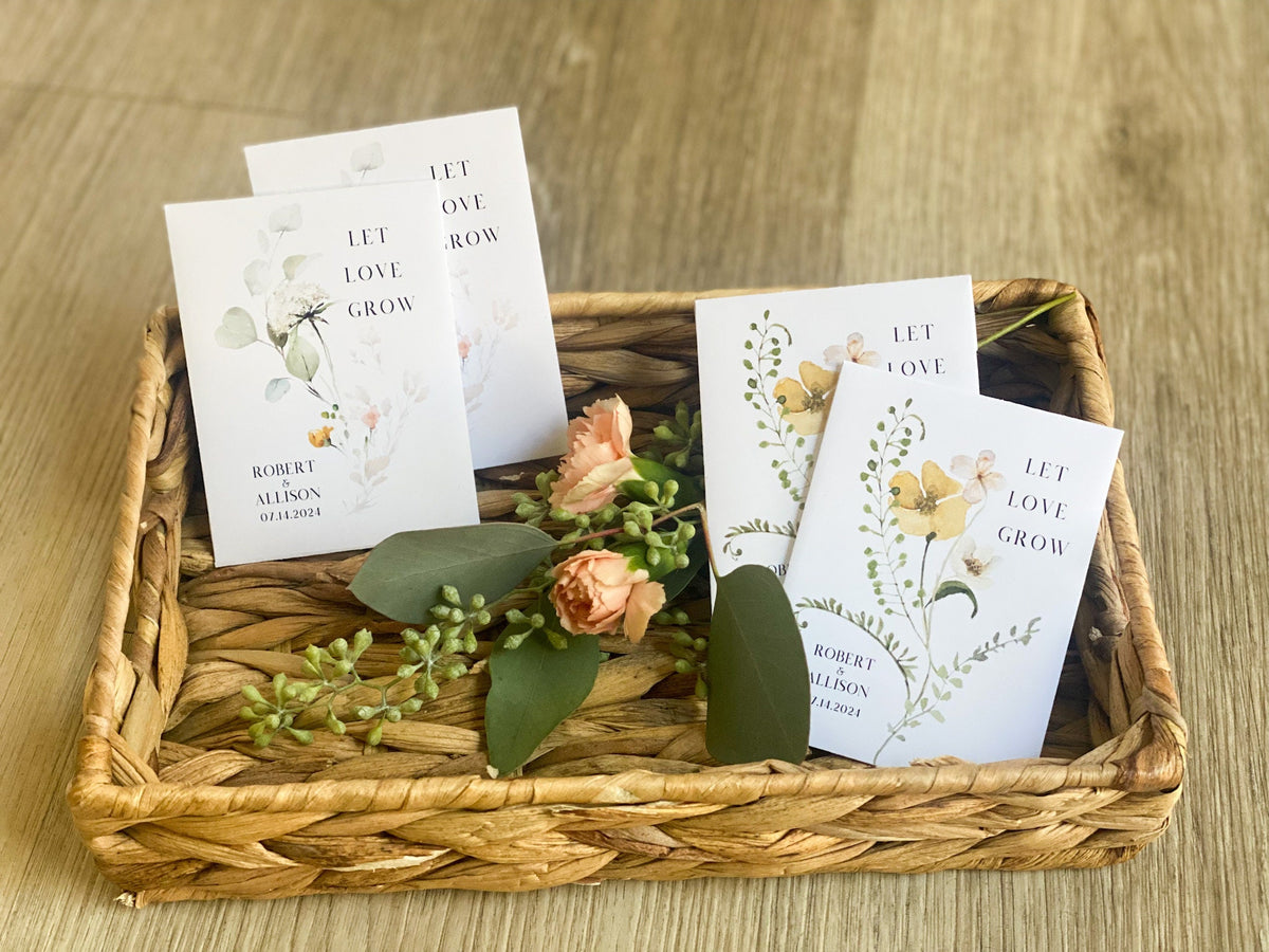 Custom Wildflower Seed Packet Favors: Personalized Wedding Gifts