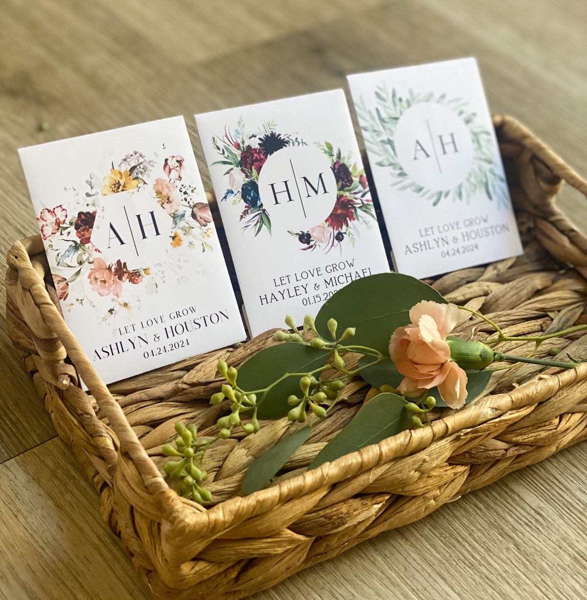 Custom Wildflower Seed Packet Favors: Personalized Wedding Gifts