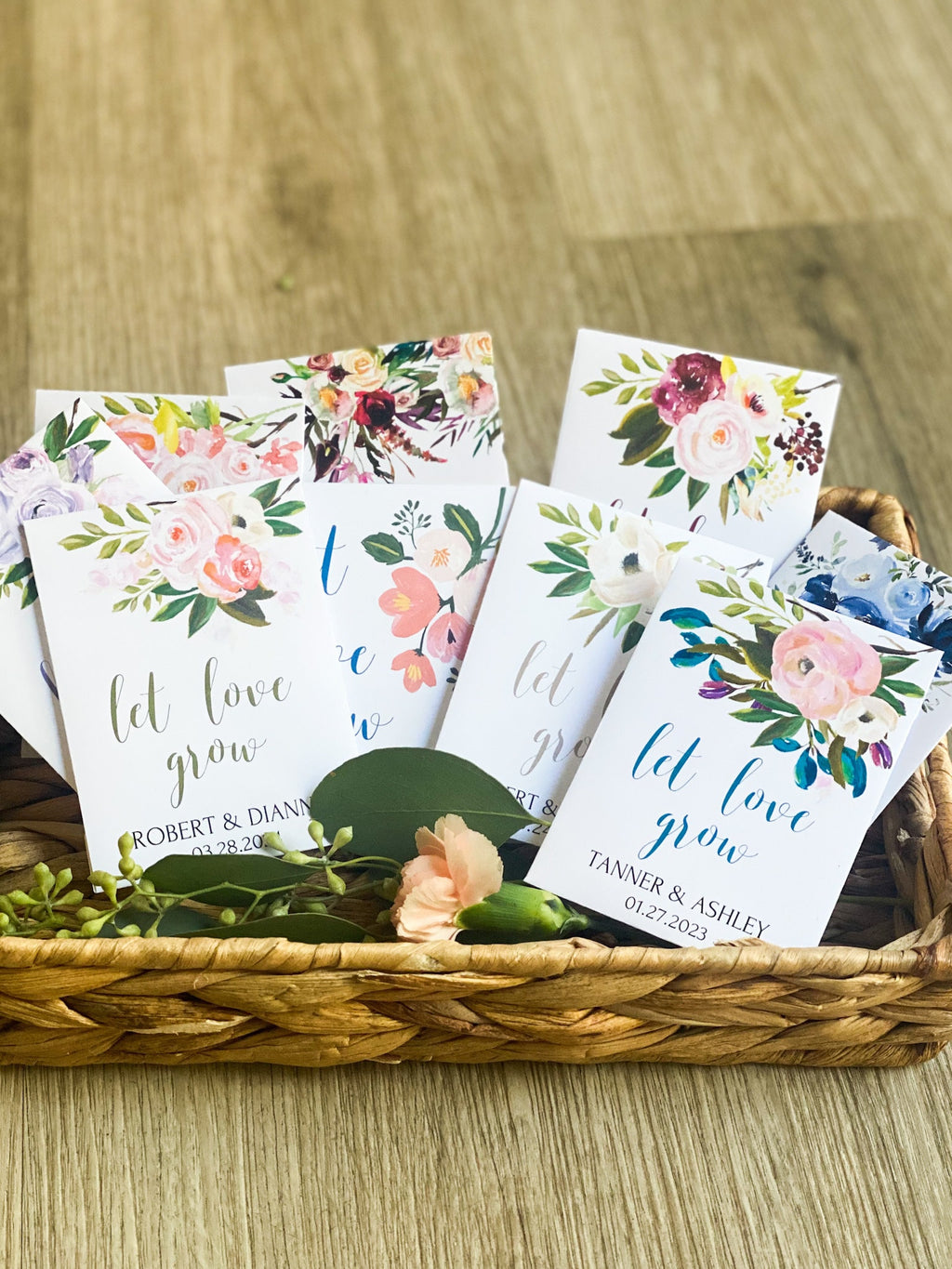 Custom Wildflower Seed Packet Favors: Personalized Wedding Gifts