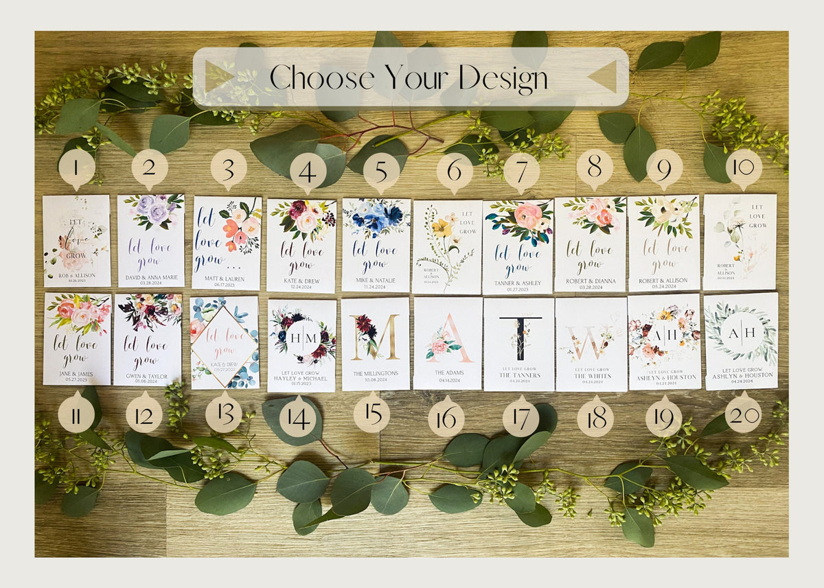 Custom Wildflower Seed Packet Favors: Personalized Wedding Gifts