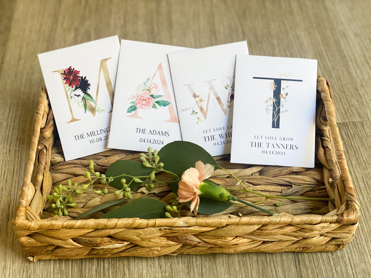 Custom Wildflower Seed Packet Favors: Personalized Wedding Gifts