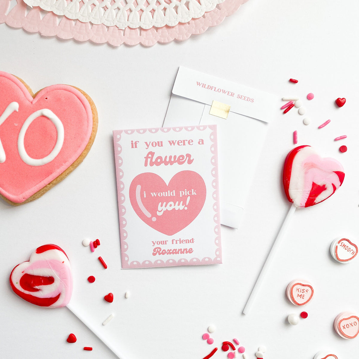 Personalized Valentine Seed Packets for Kids Class | Non Candy Classroom Valentines | School Valentine Exchange | Custom Name Favor