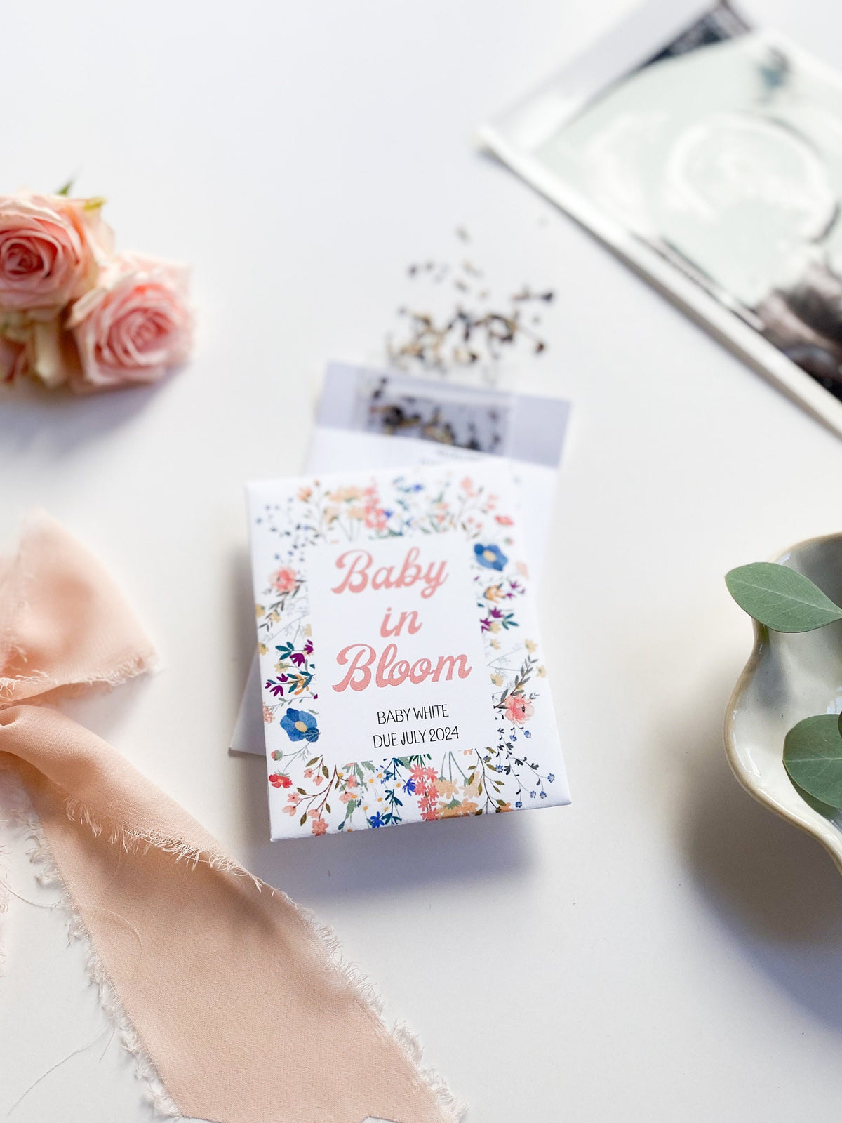 Custom Baby in Bloom Wildflower Seed Packet Favors