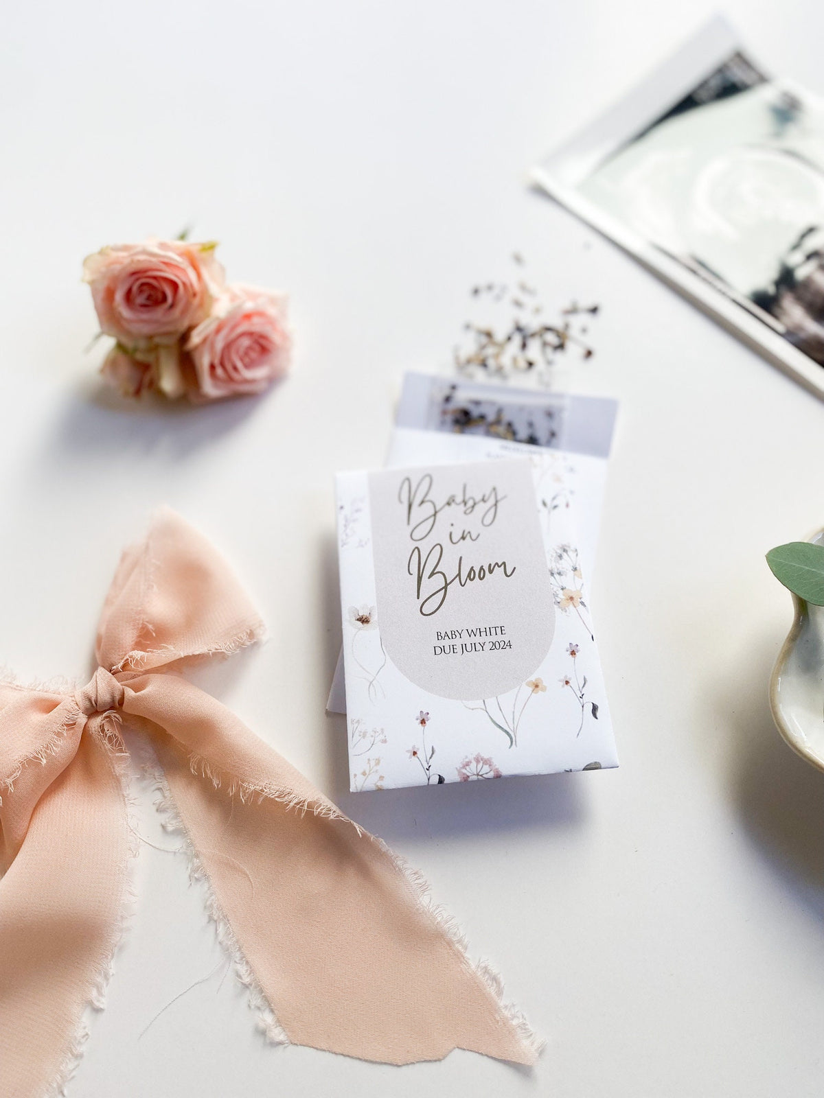 Baby in Bloom Wildflower Seed Packet Favors: Gender Neutral Baby Shower
