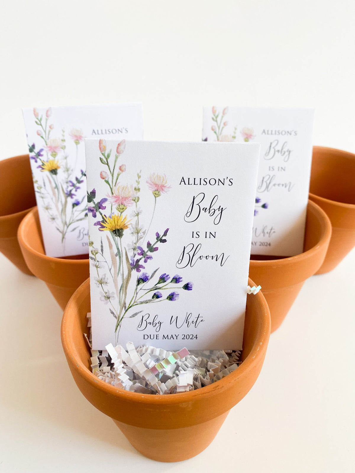 Custom Baby Shower Seed Packet Favors: Wildflower Seeds