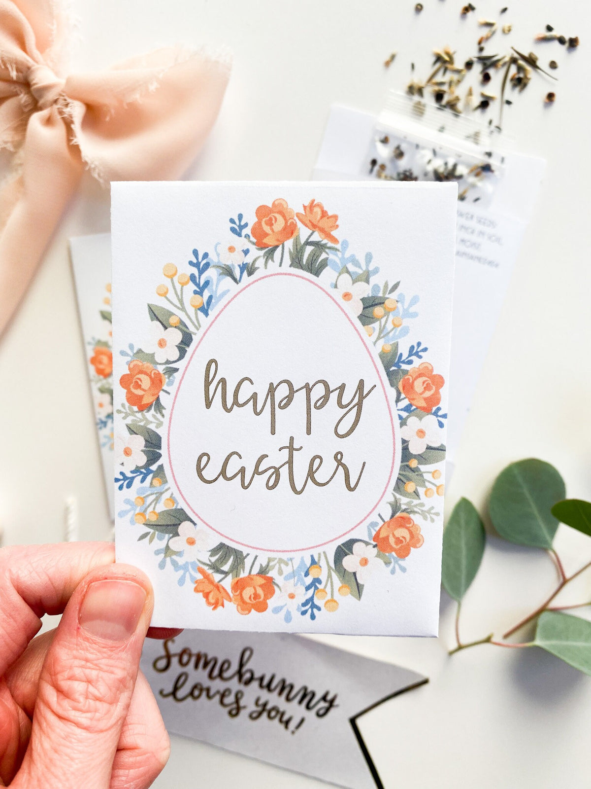 Personalized Easter Seed Packets | Wildflower Seed Favors | Custom Easter Basket Stuffer | Spring Party Favor | Non Candy Easter Gift