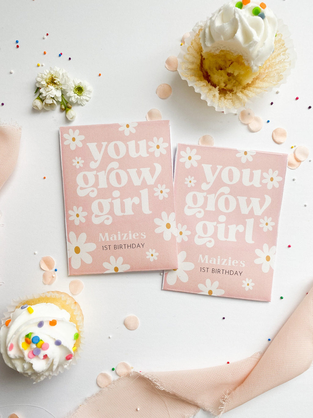 Custom Wildflower Seed Packets: Girl Birthday Party Favors