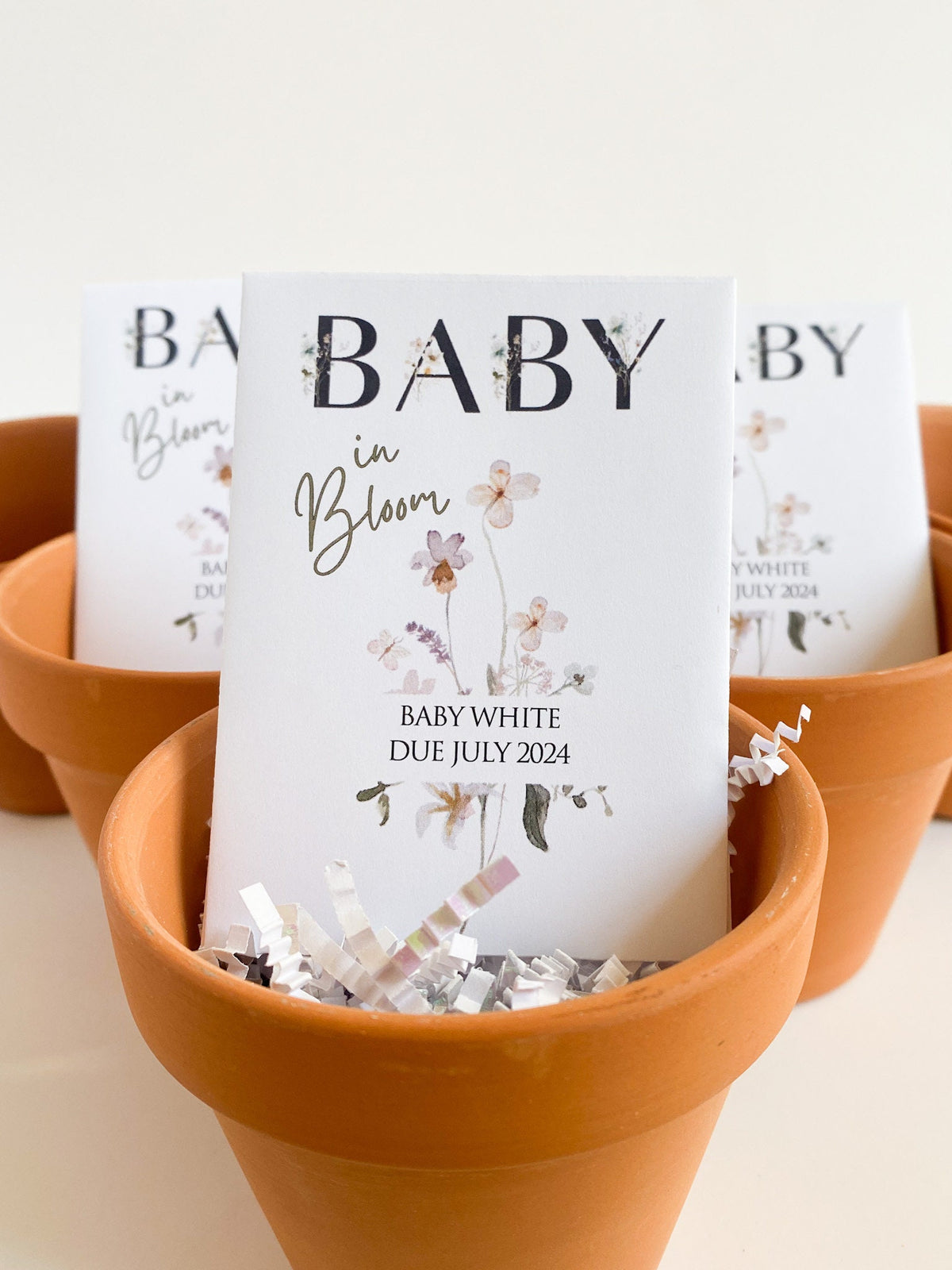 Wildflower Seed Packet Favors: Personalized Baby Shower Seed Envelopes