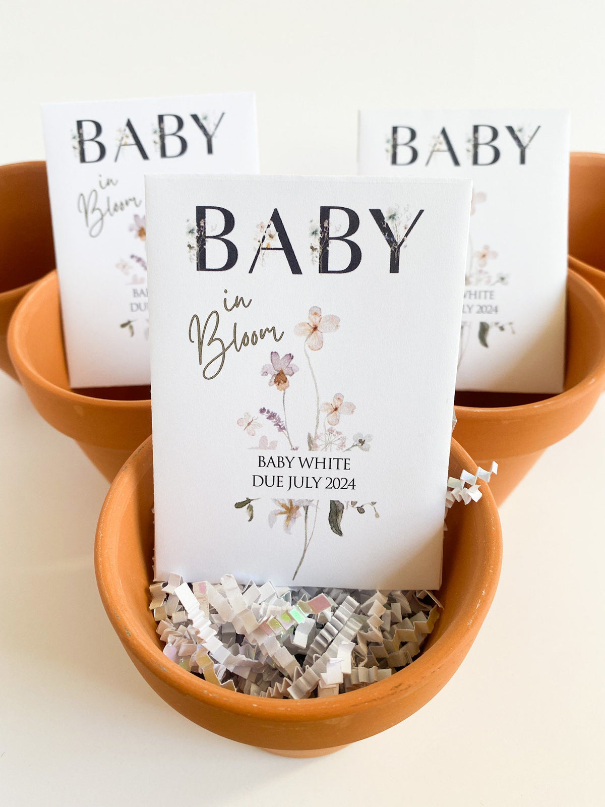 Wildflower Seed Packet Favors: Personalized Baby Shower Seed Envelopes