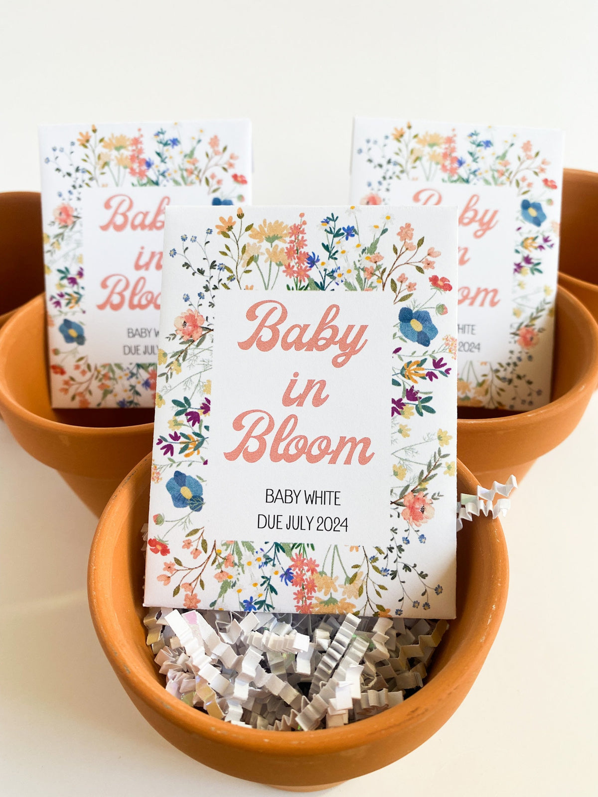 Custom Baby in Bloom Wildflower Seed Packet Favors