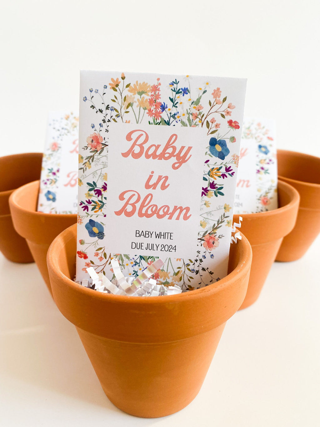 Custom Baby in Bloom Wildflower Seed Packet Favors