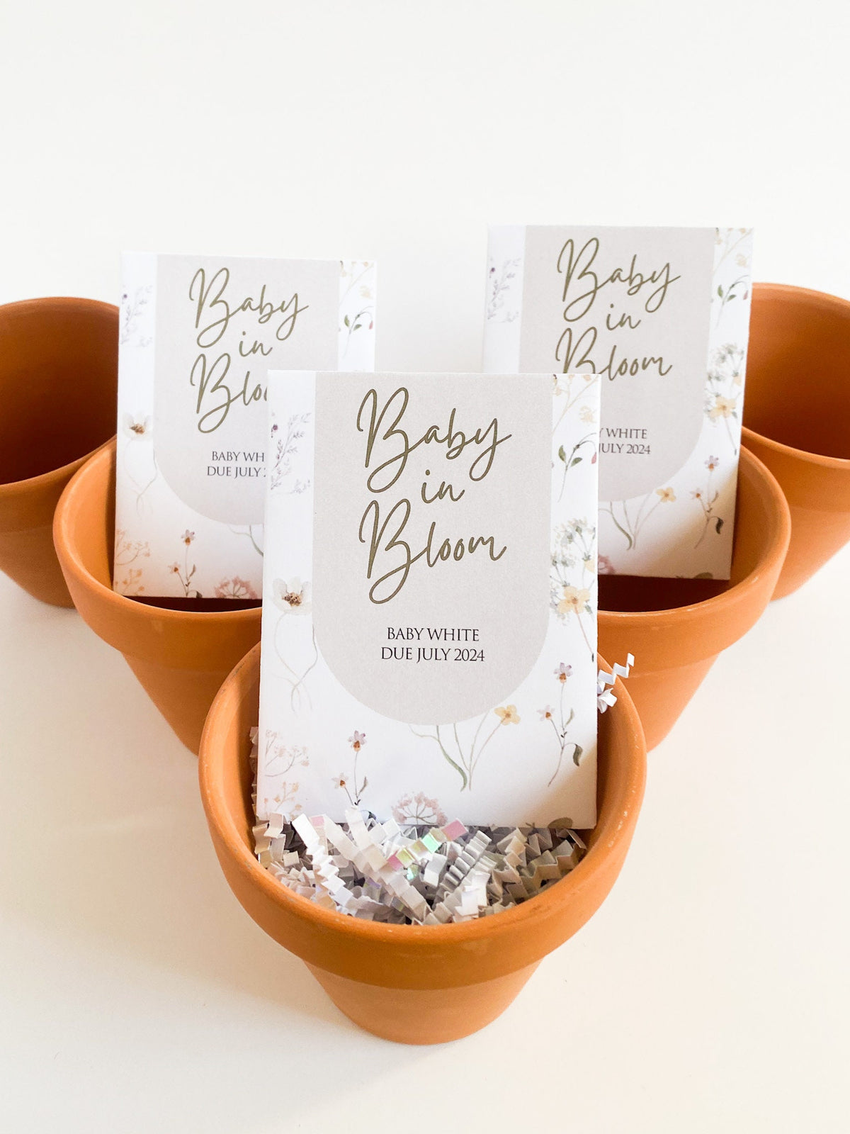 Baby in Bloom Wildflower Seed Packet Favors: Gender Neutral Baby Shower
