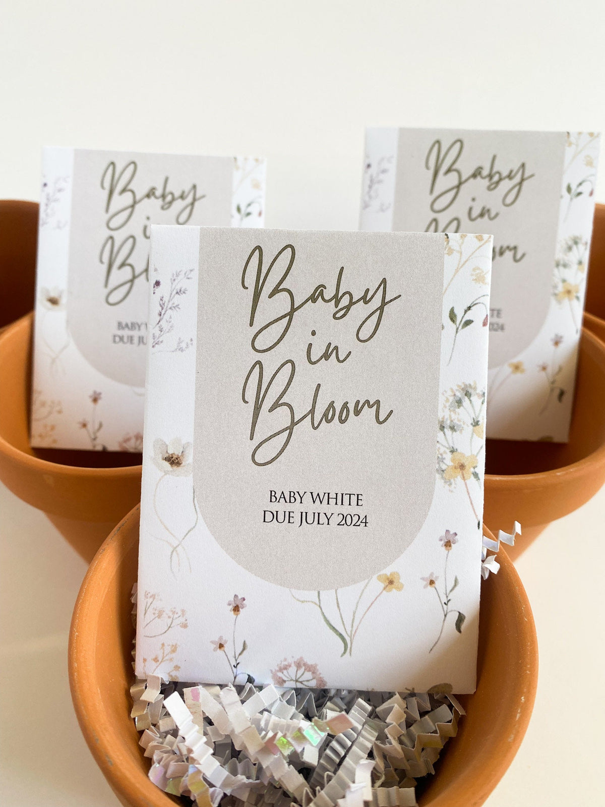 Baby in Bloom Wildflower Seed Packet Favors: Gender Neutral Baby Shower