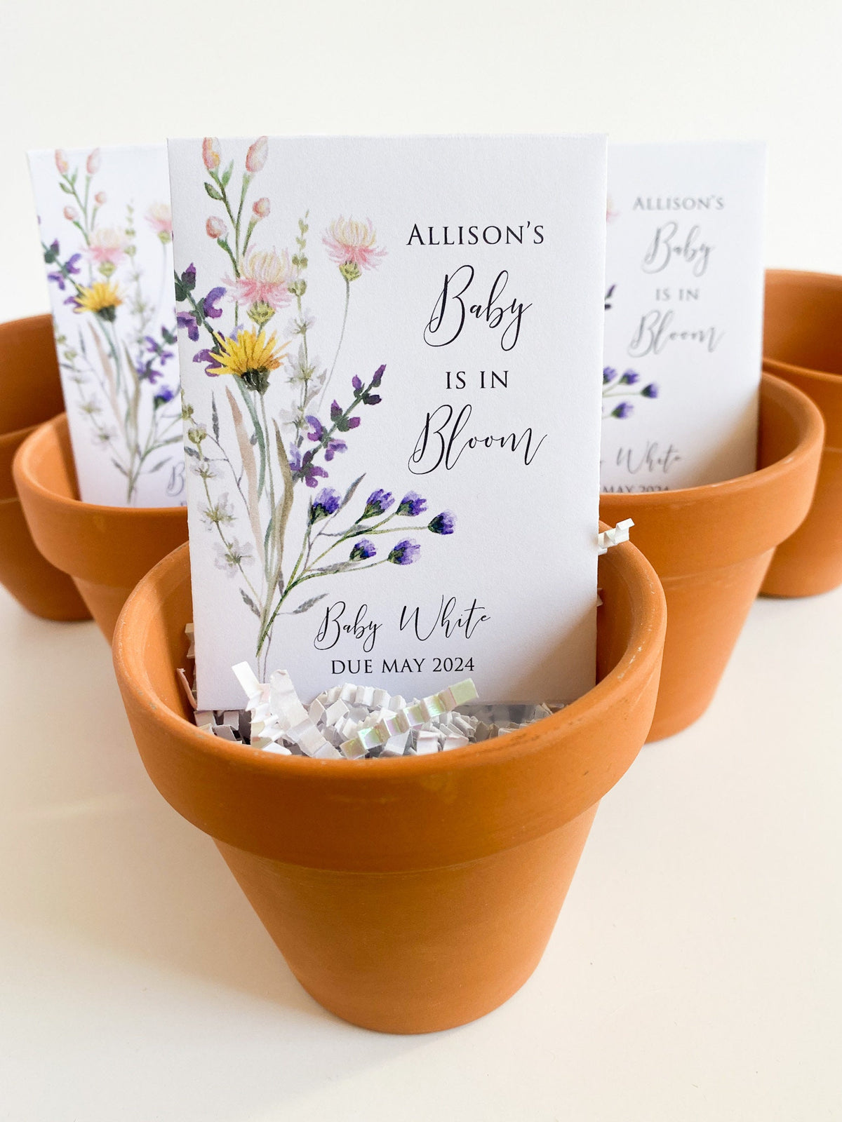 Custom Baby Shower Seed Packet Favors: Wildflower Seeds