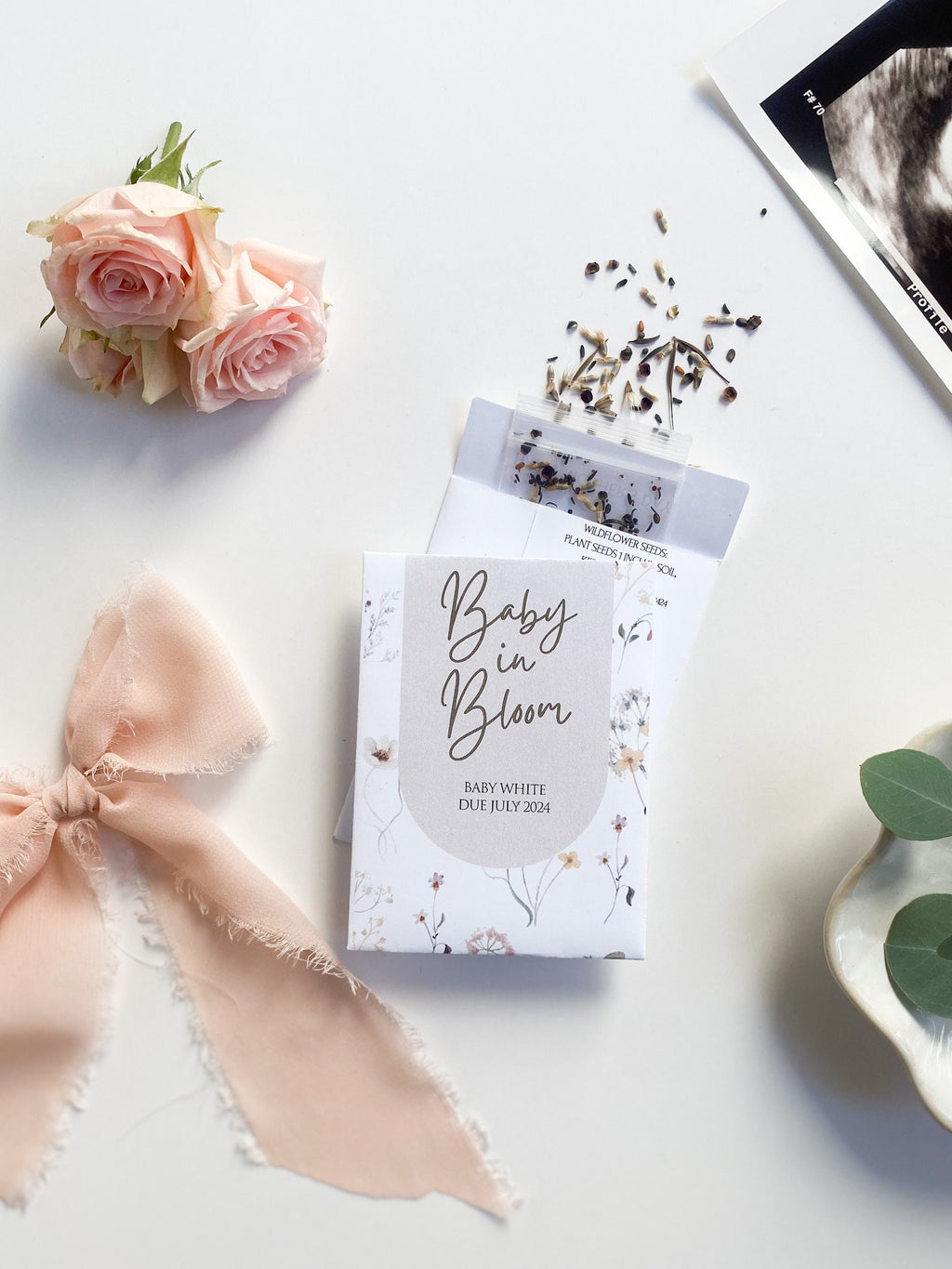 Baby in Bloom Wildflower Seed Packet Favors: Gender Neutral Baby Shower
