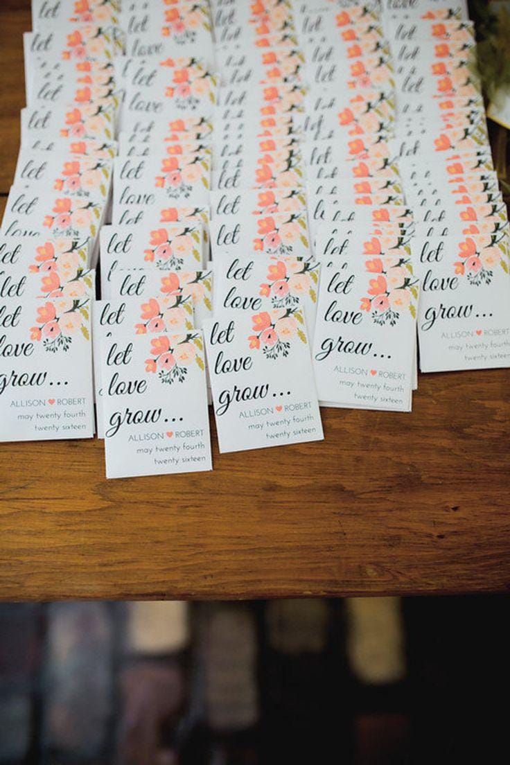 Personalized Wildflower Seed Packet Favors