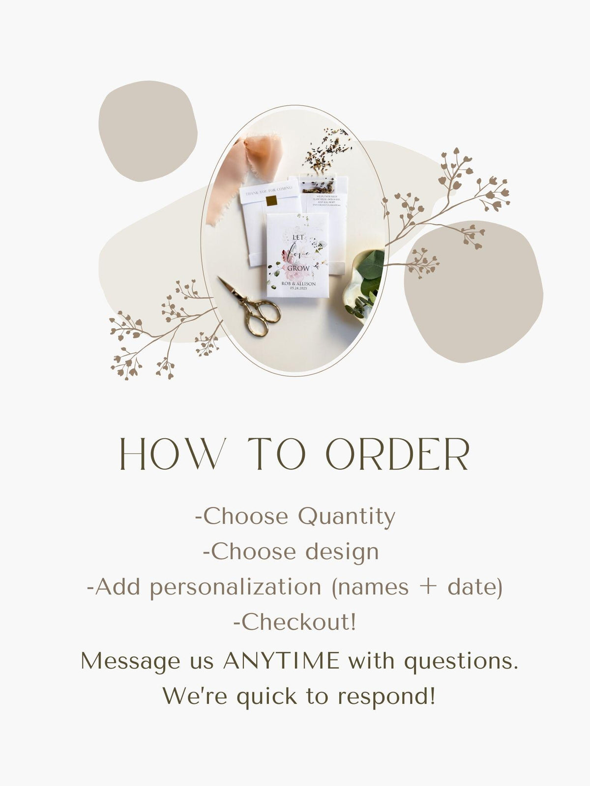 Personalized Wildflower Seed Packet Favors