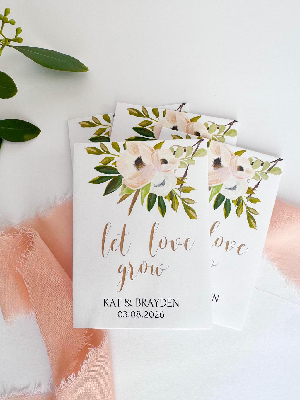 Personalized Wildflower Seed Packets | Let Love Grow Wedding Favors | Custom Seed Packet Favor | Bridal Shower Favor | Eco Friendly Wedding