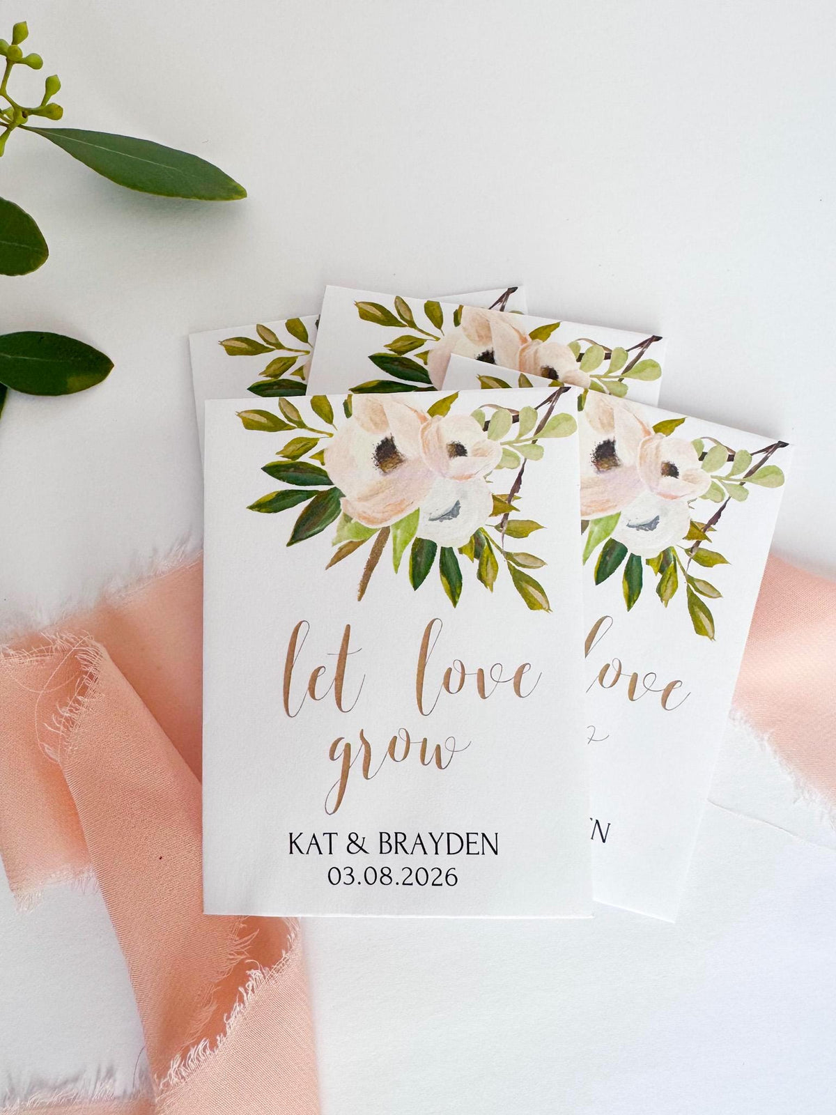 Personalized Wildflower Seed Packets | Let Love Grow Wedding Favors | Custom Seed Packet Favor | Bridal Shower Favor | Eco Friendly Wedding