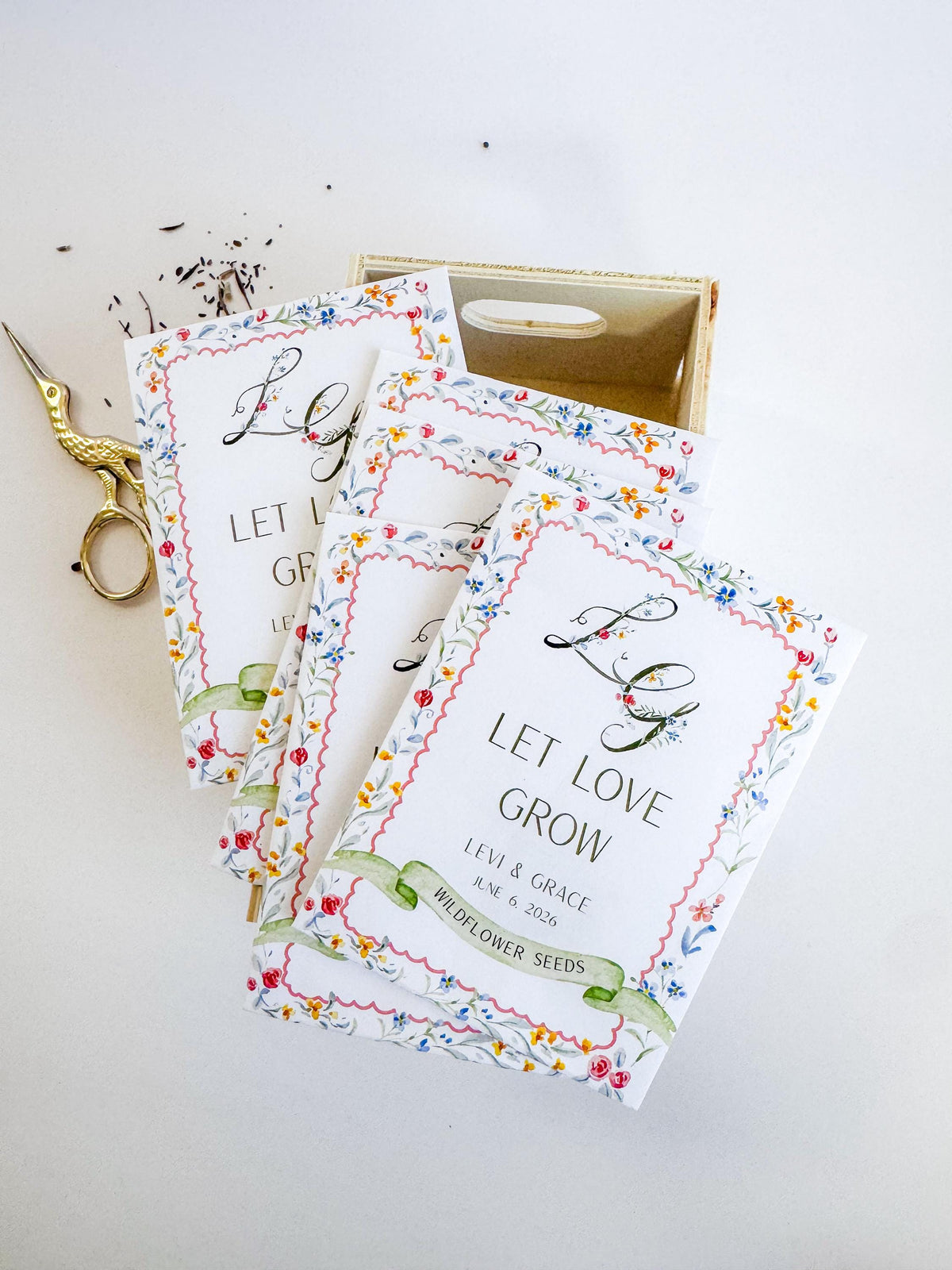 Let Love Grow Wedding Favor – Personalized Seed Packet Favors with Seeds Included, Ready to Gift