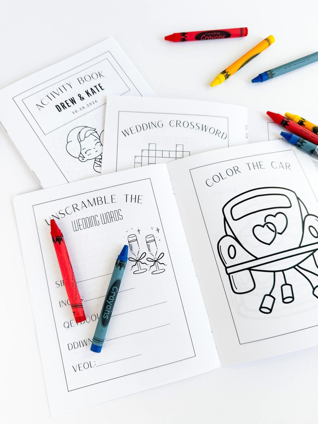 Custom Wedding Activity Book for Kids, Personalized Coloring Book, Kids Reception Table Activity, Flower Girl Ring Bearer Favor