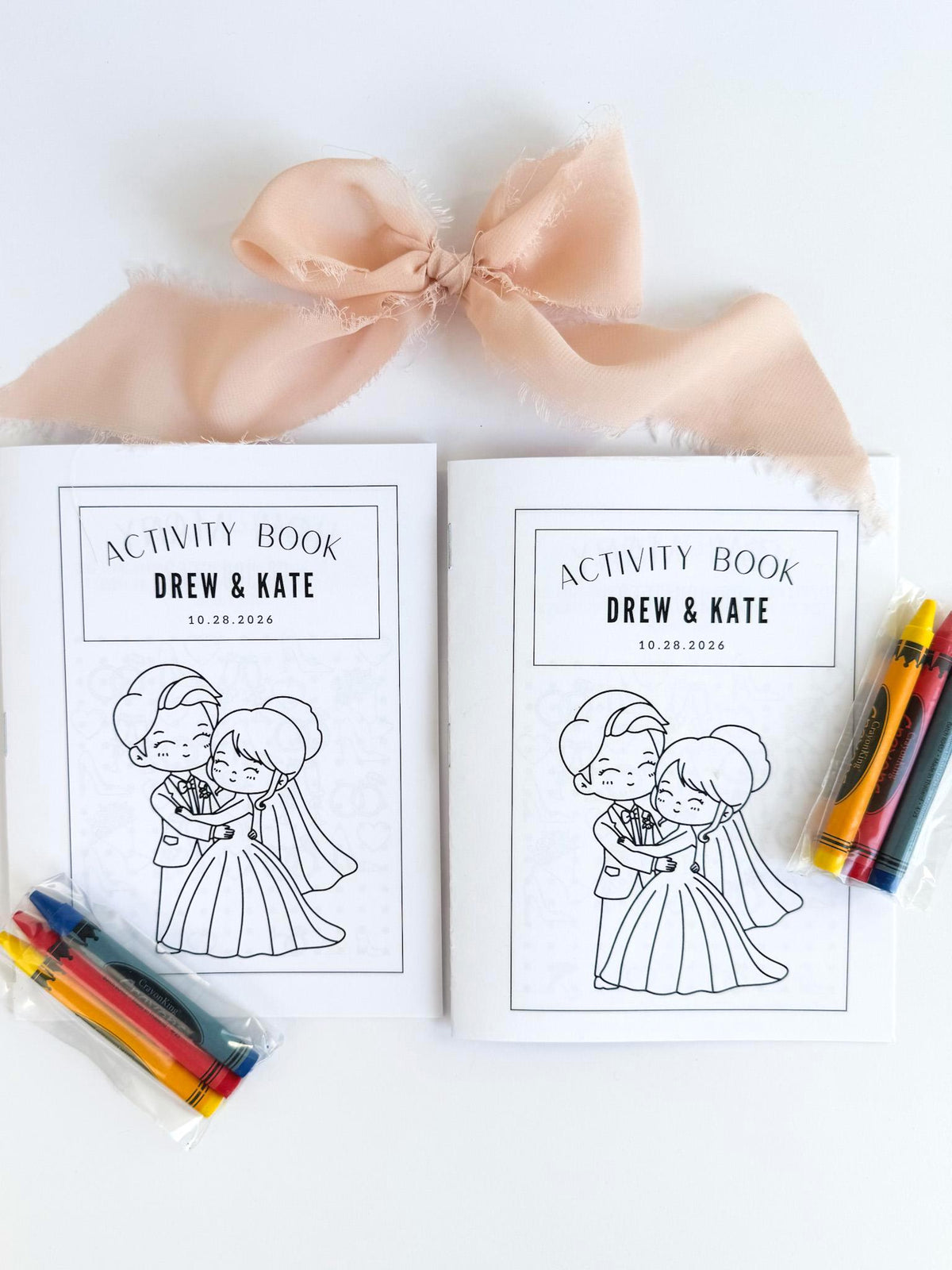 Custom Wedding Activity Book for Kids, Personalized Coloring Book, Kids Reception Table Activity, Flower Girl Ring Bearer Favor