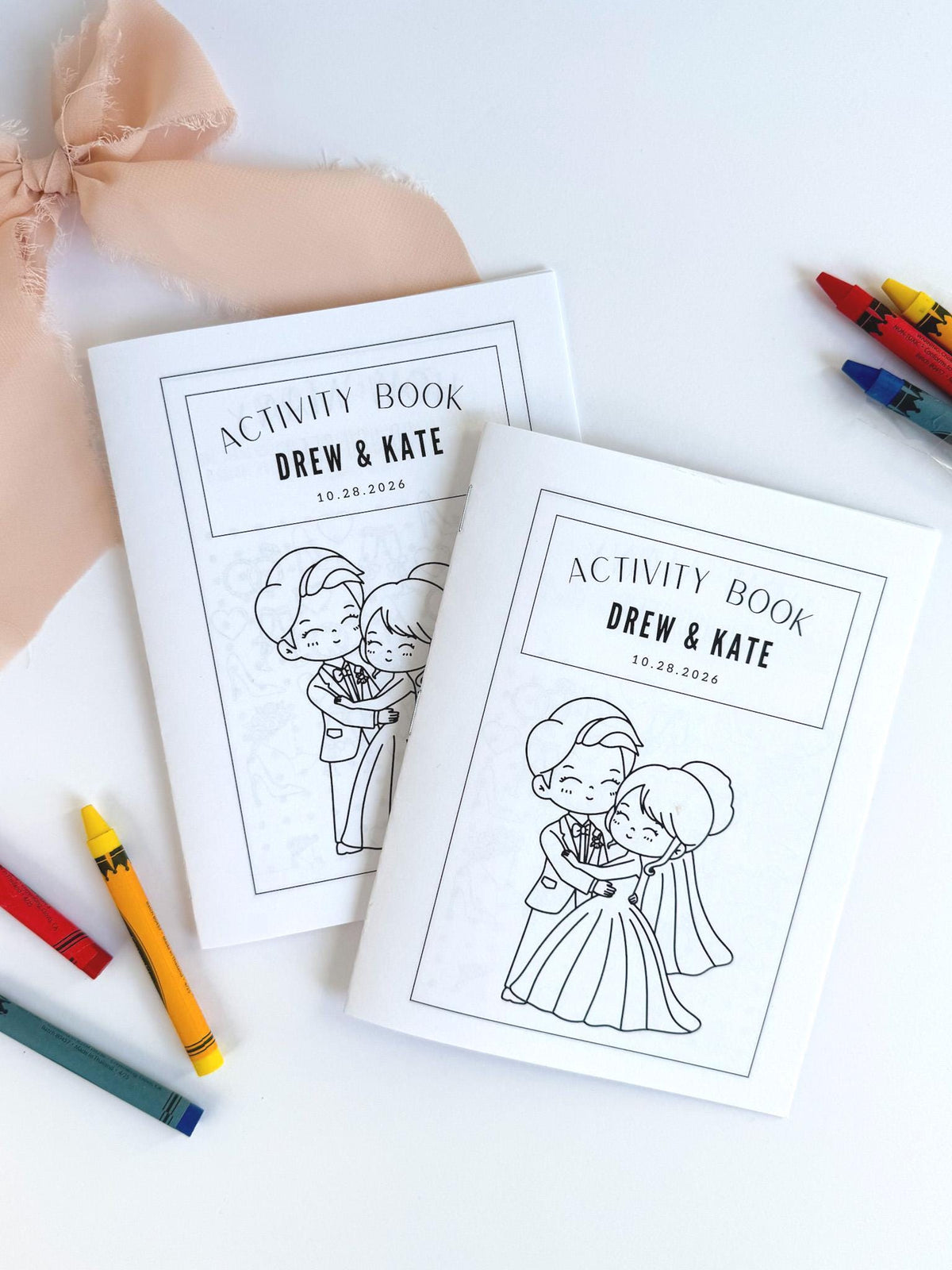 Custom Wedding Activity Book for Kids, Personalized Coloring Book, Kids Reception Table Activity, Flower Girl Ring Bearer Favor